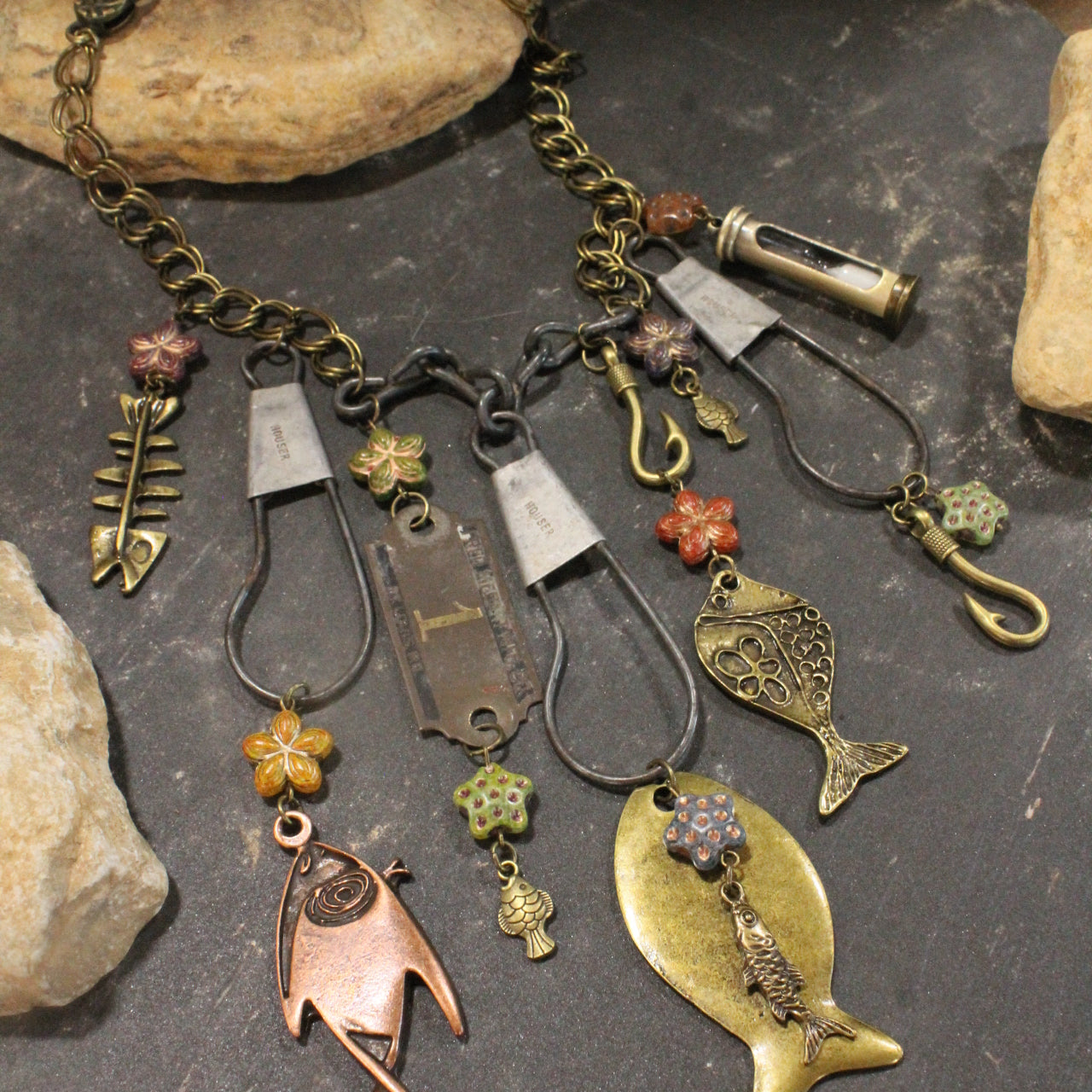 String Of Fish Charm'd Necklace