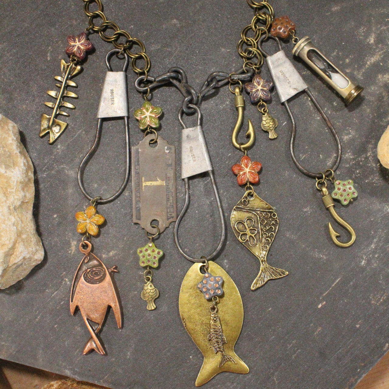 String Of Fish Charm'd Necklace