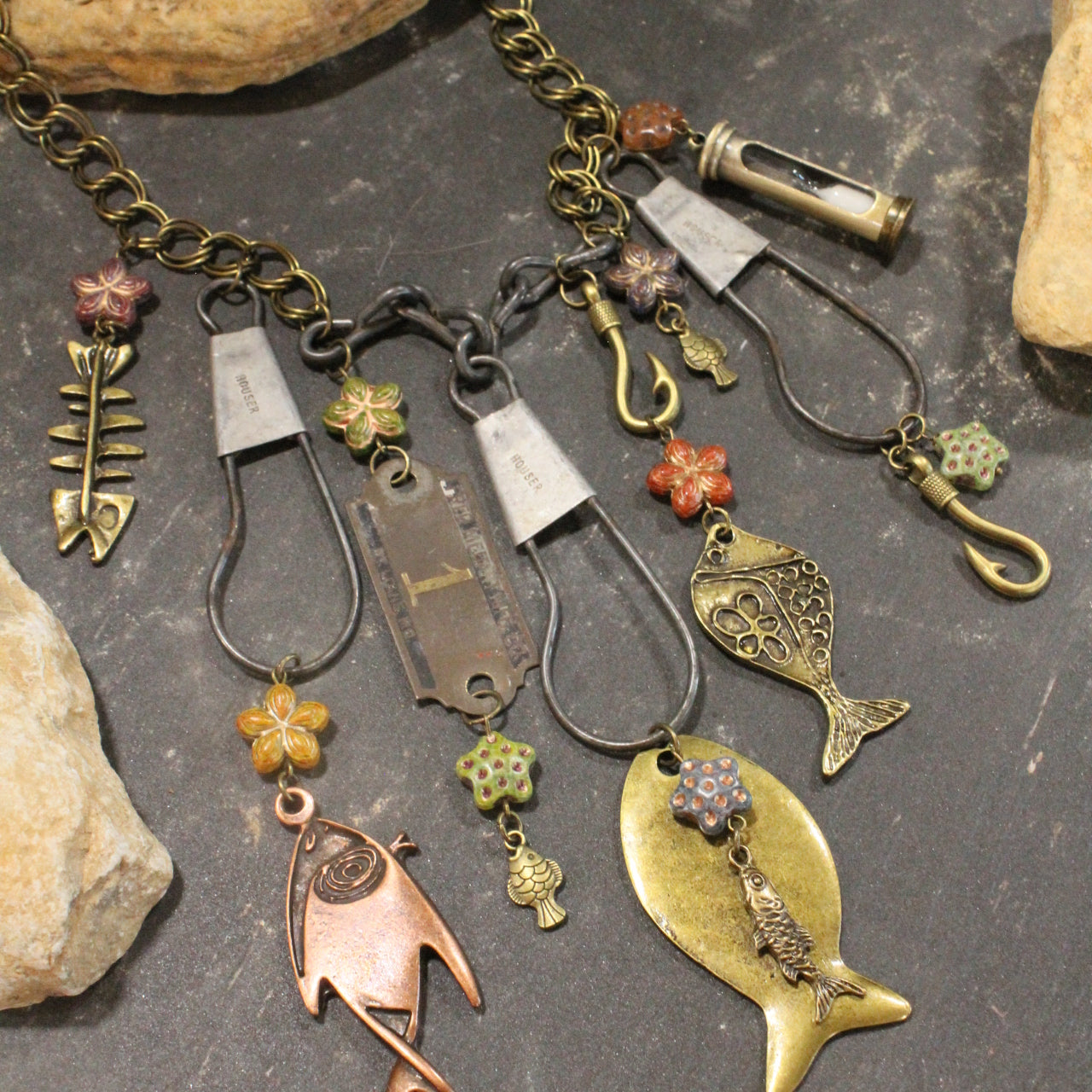 String Of Fish Charm'd Necklace