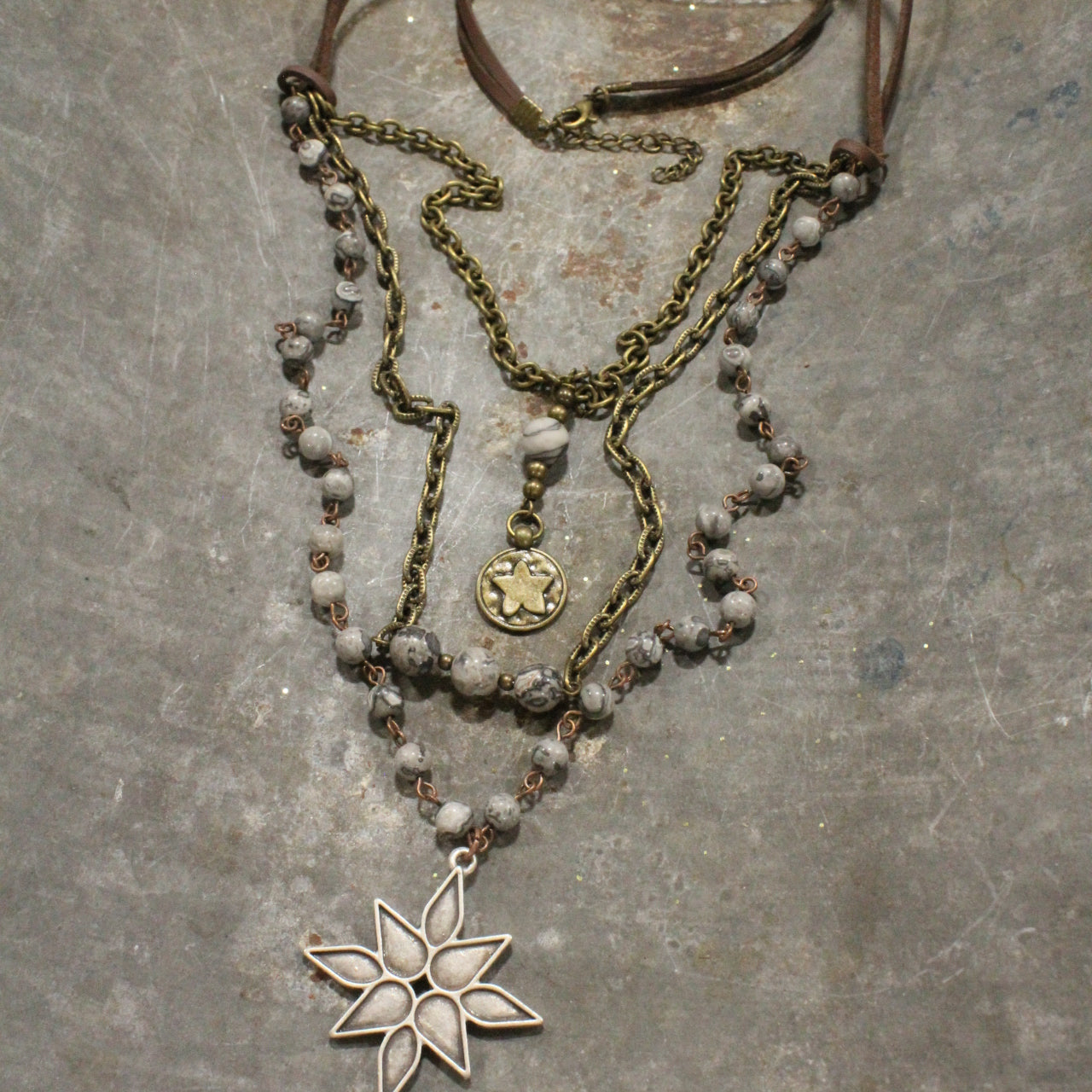 Mixed Metals Falling Stars Layered Necklace