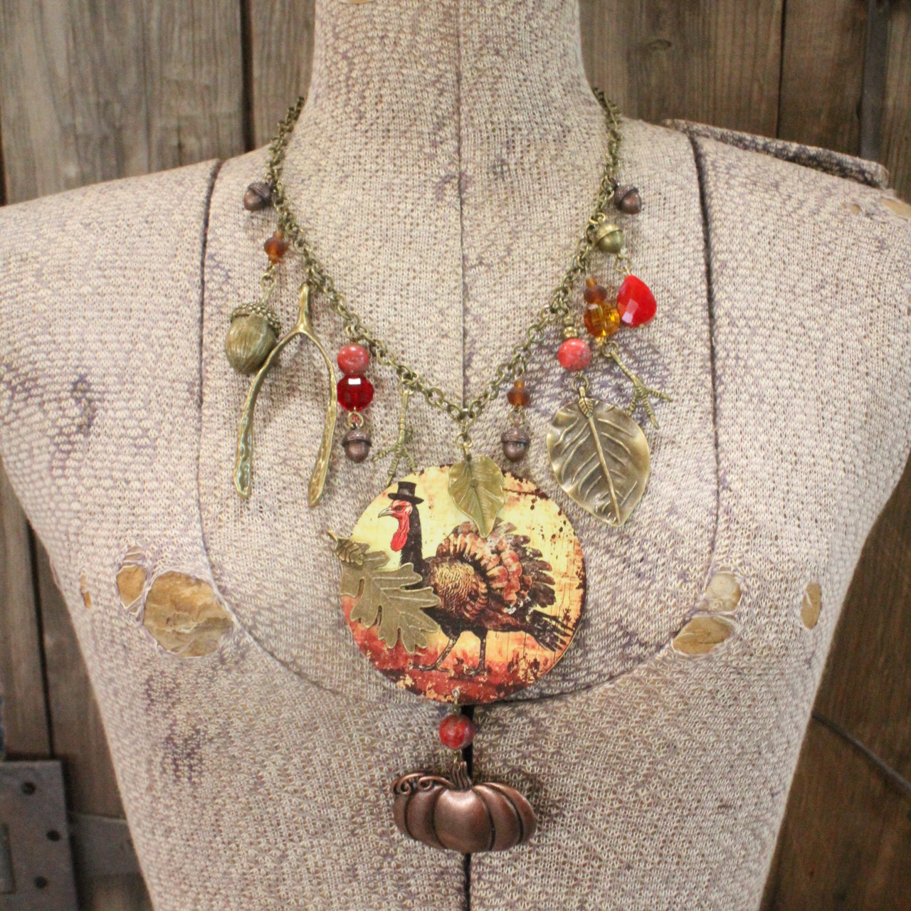 Wishing On A Wishbone Turnkey Necklace