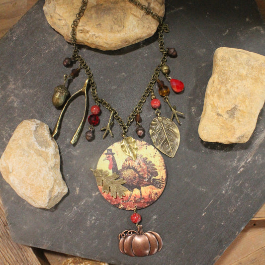 Wishing On A Wishbone Turnkey Necklace