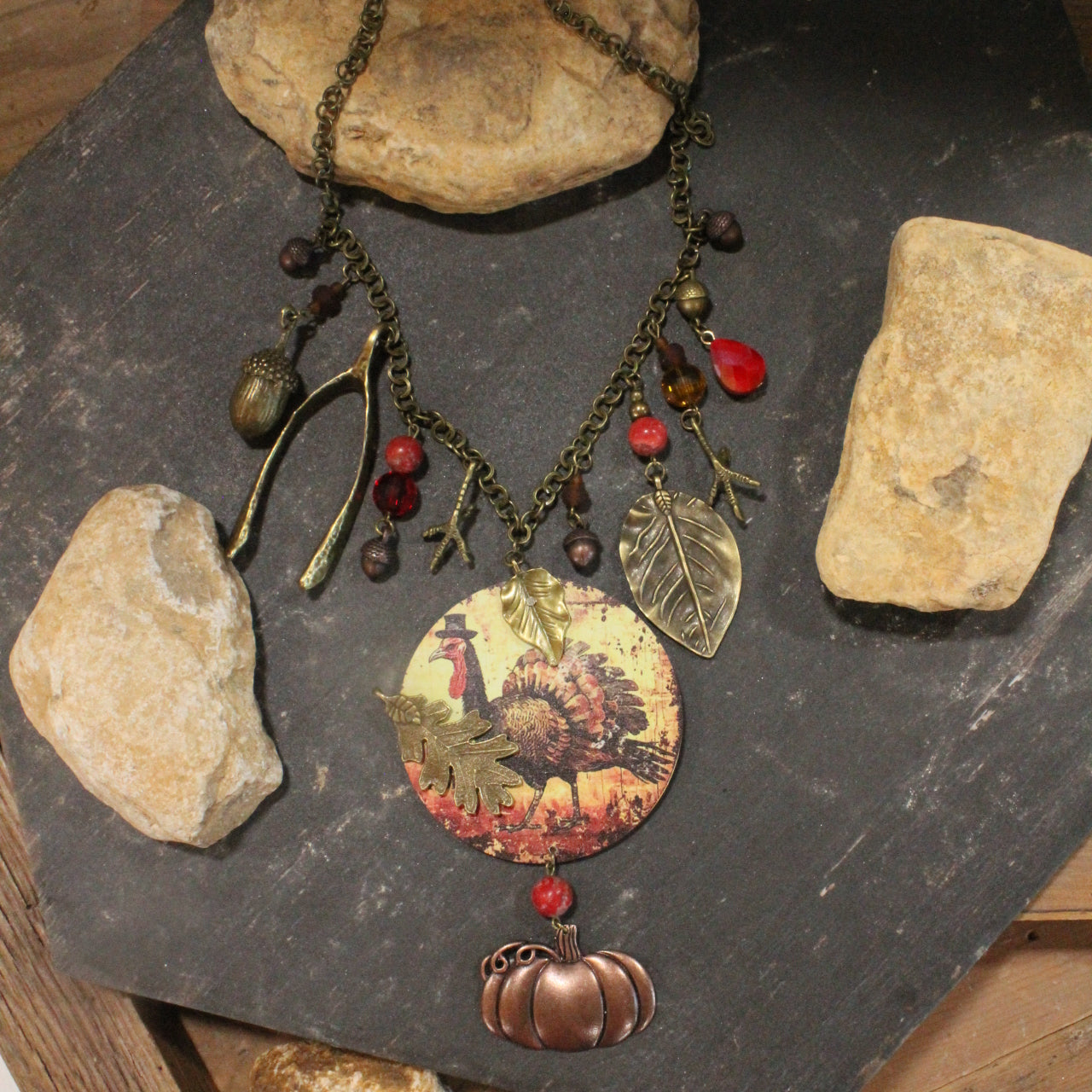 Wishing On A Wishbone Turnkey Necklace