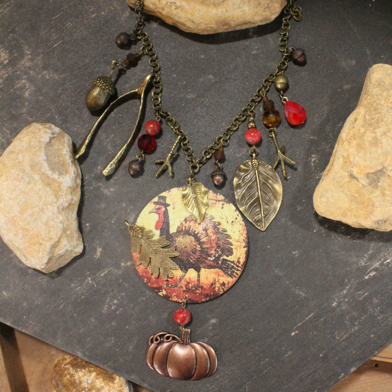 Wishing On A Wishbone Turnkey Necklace