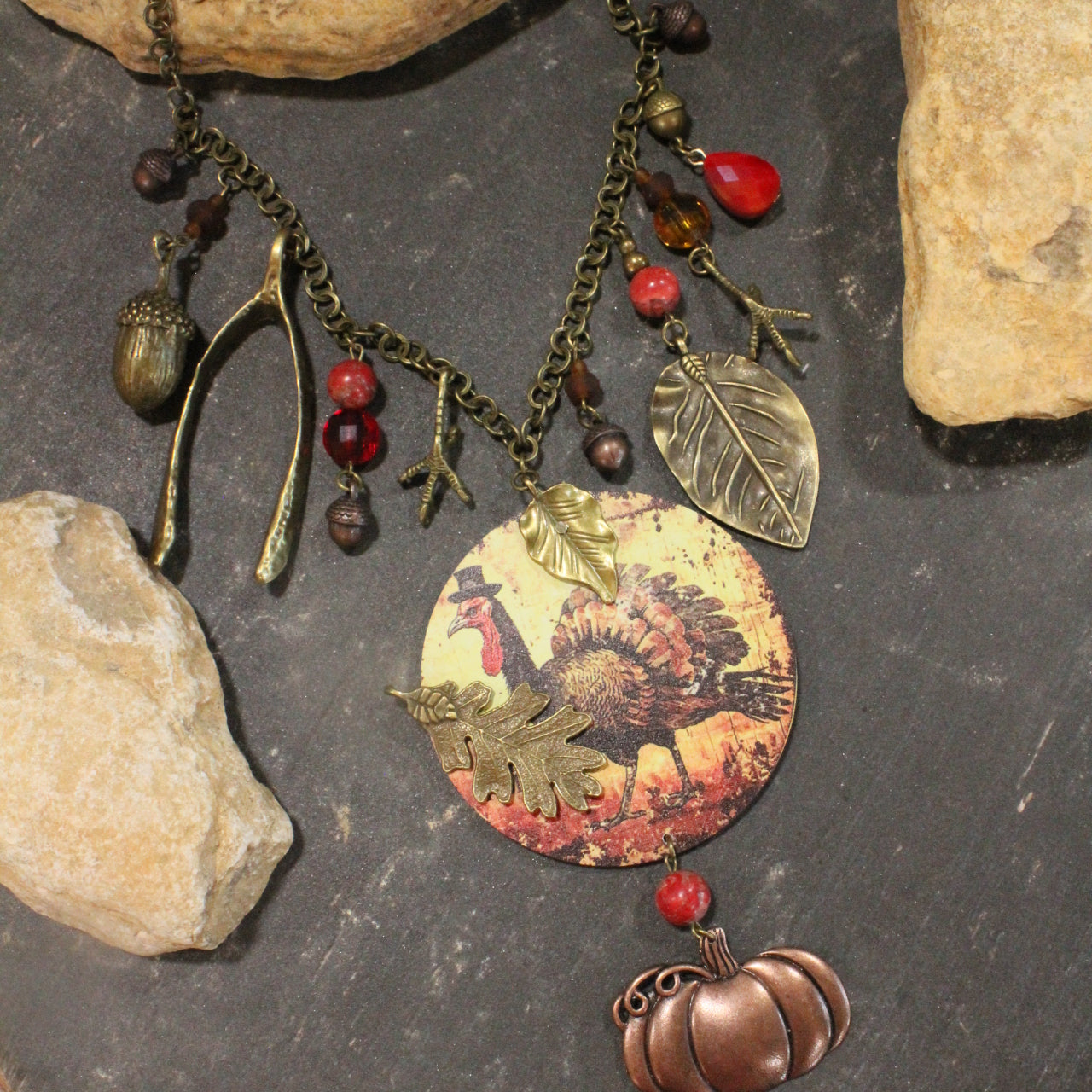 Wishing On A Wishbone Turnkey Necklace