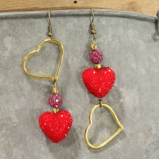Broken Arrow Heart Dangle Earrings