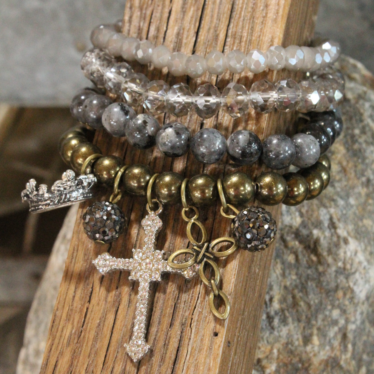 Cross My Heart Charm'd Bracelet Set