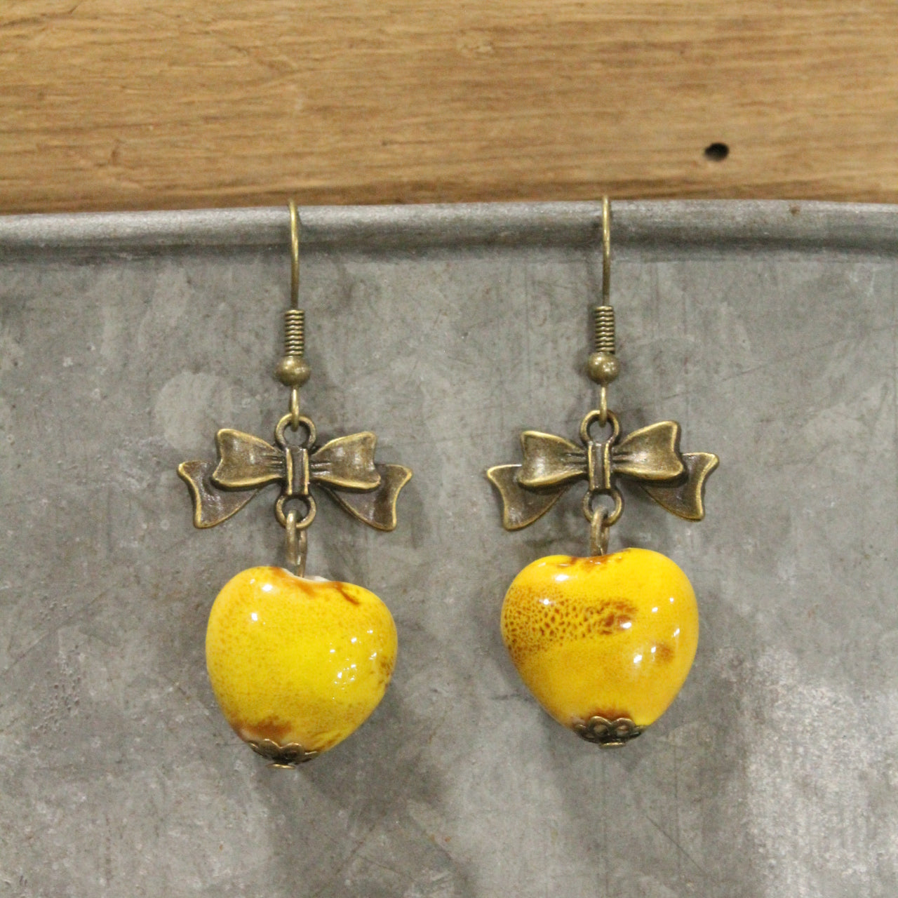 Heart Of Stone Mustard Love Dangle Earrings