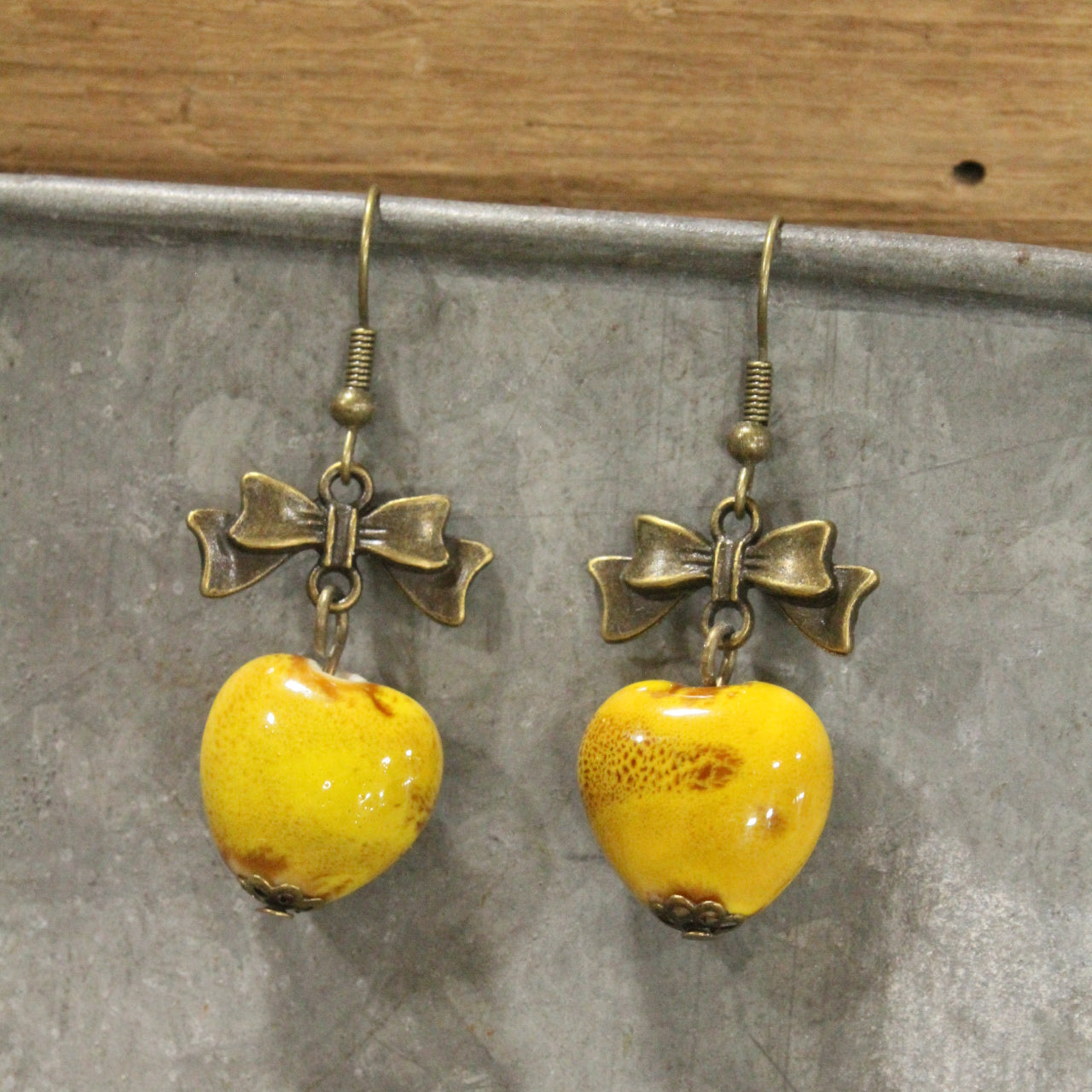 Heart Of Stone Mustard Love Dangle Earrings
