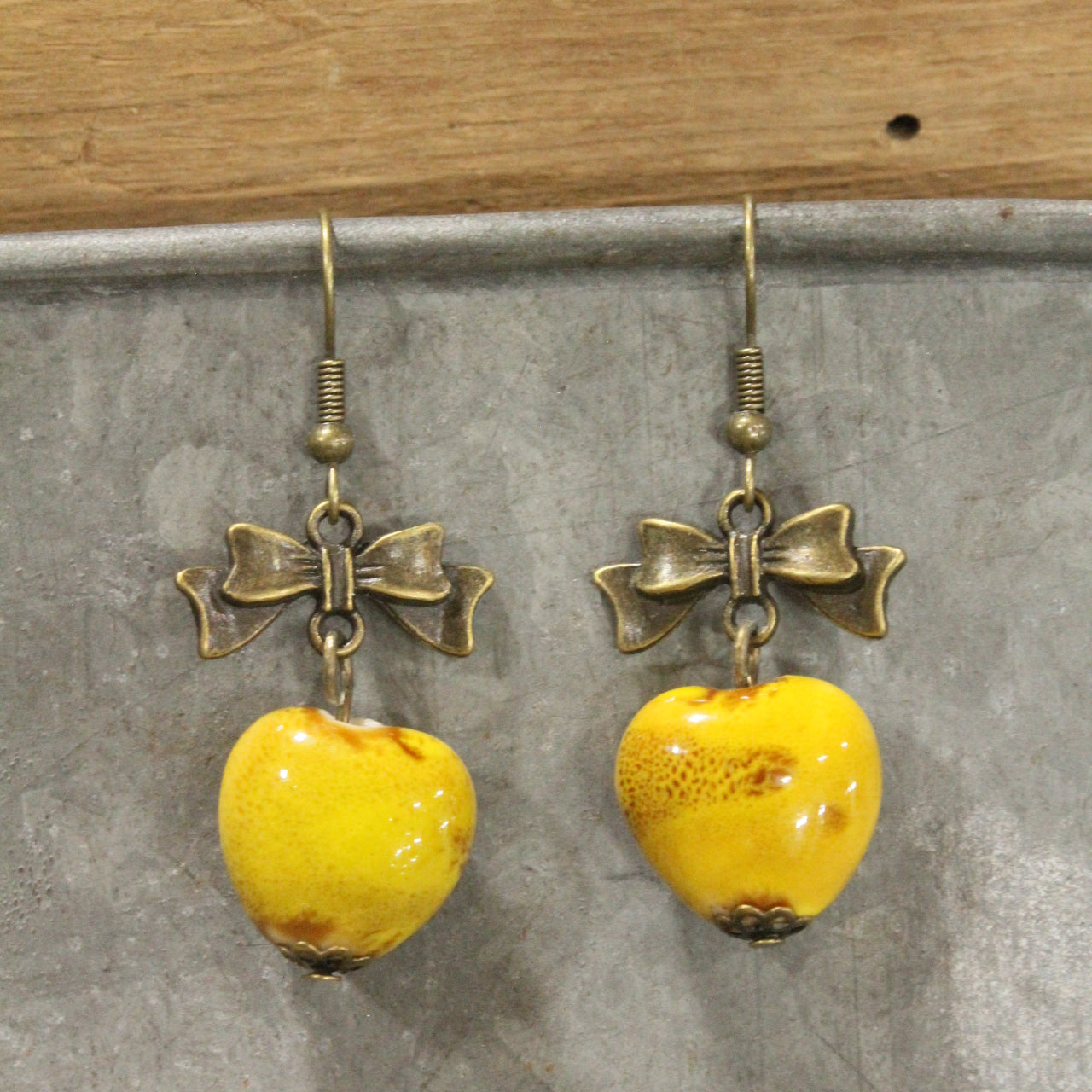 Heart Of Stone Mustard Love Dangle Earrings