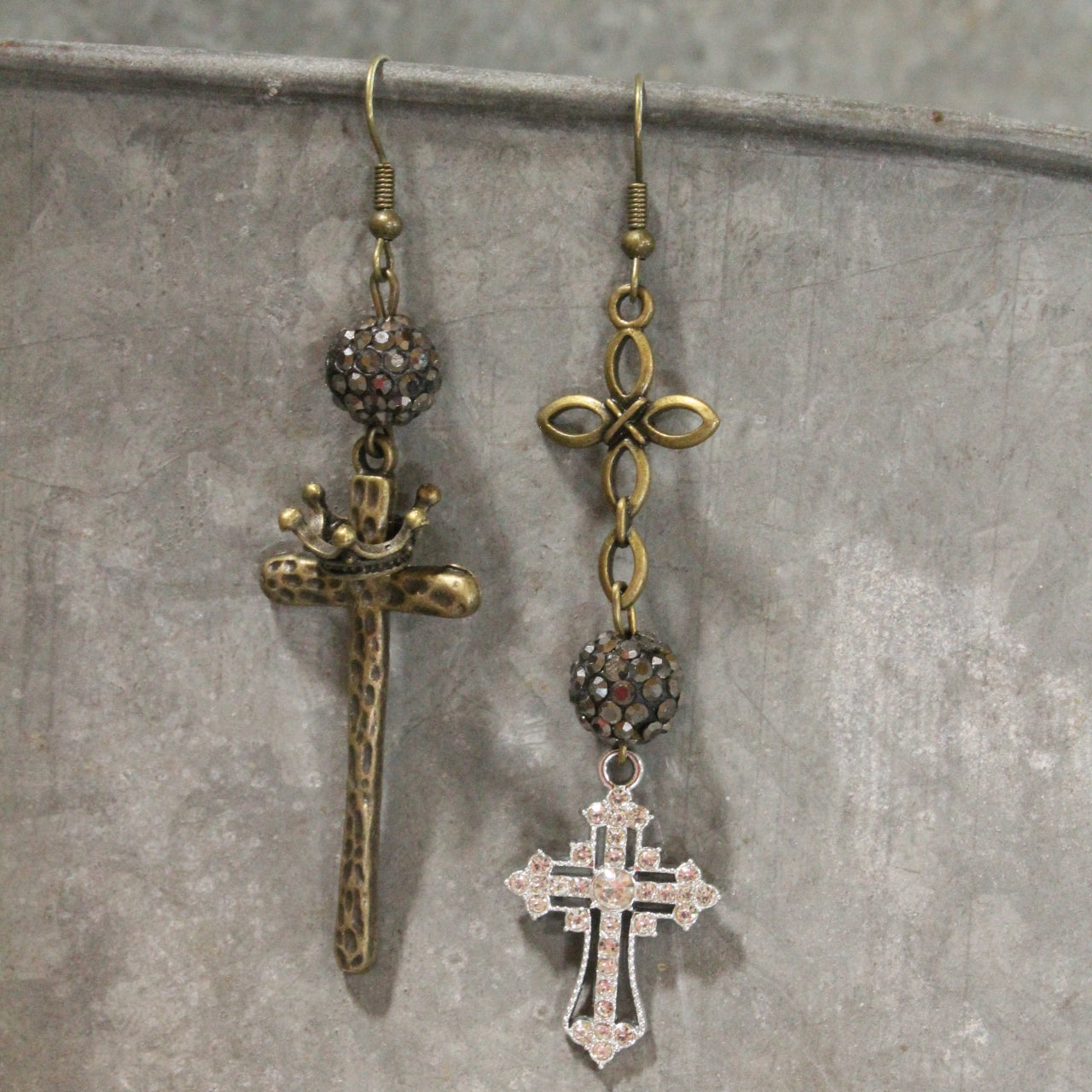 Cross My Heart Dangle Earrings