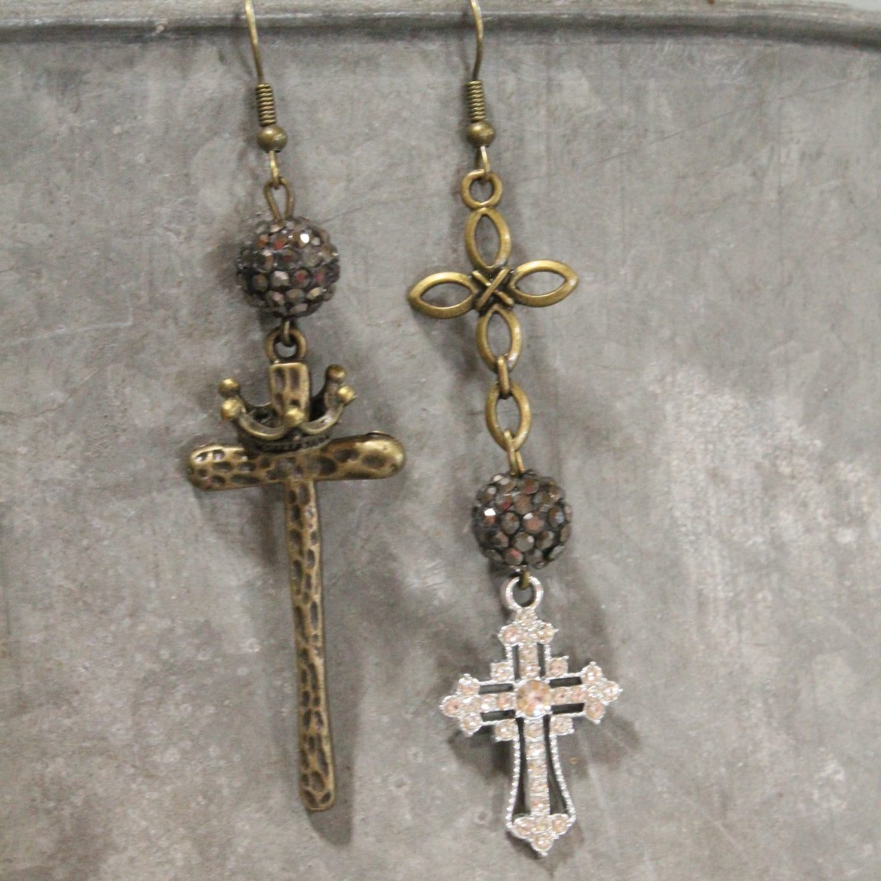 Cross My Heart Dangle Earrings