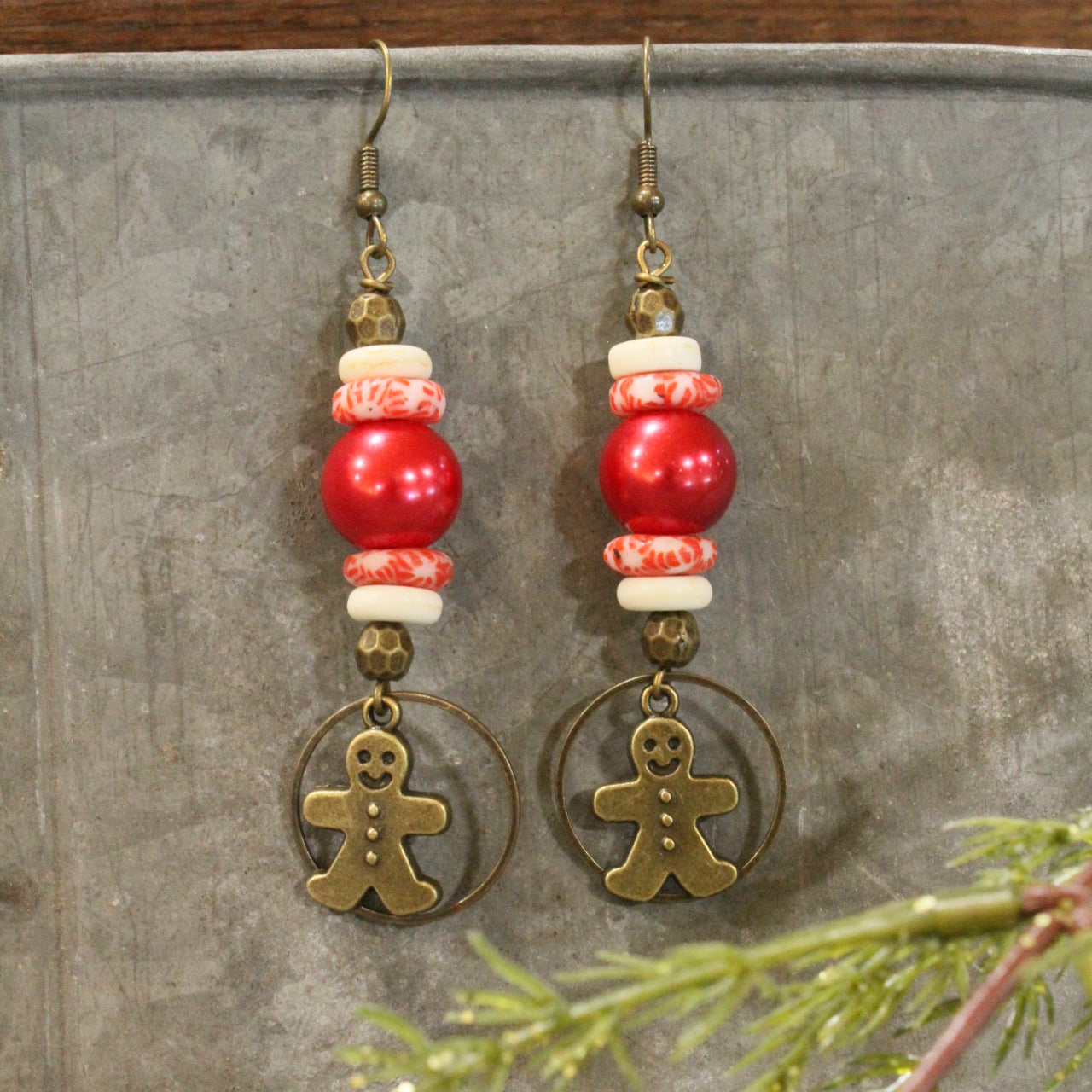 Gingerbread Candy Man Dangle Earrings