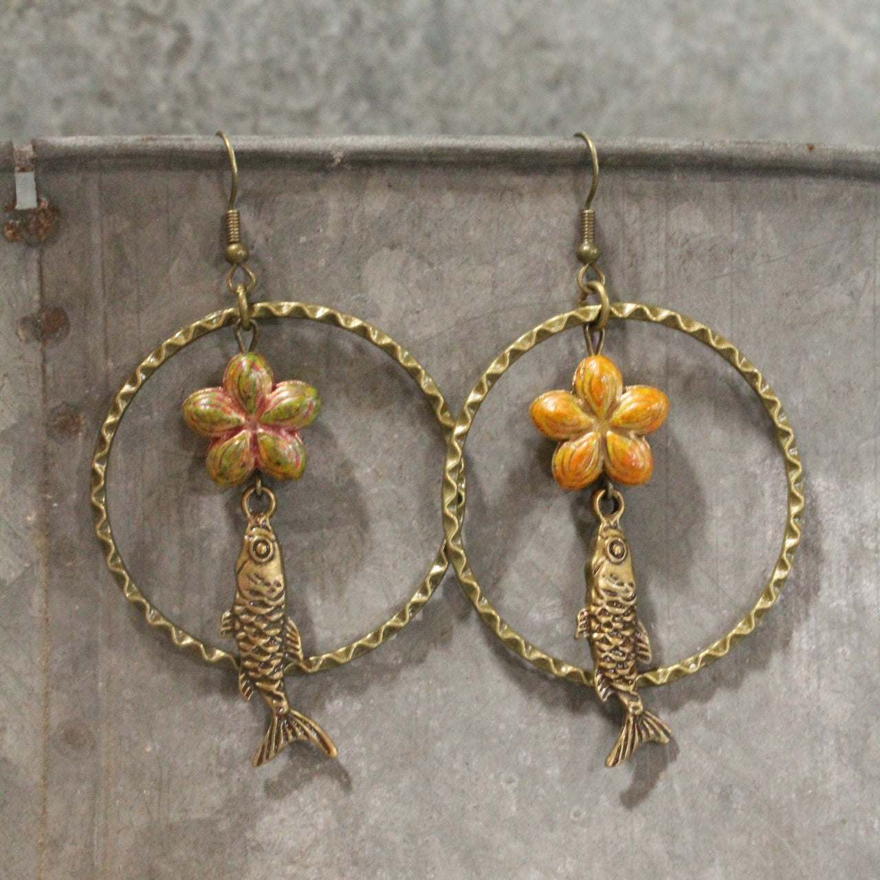 String Of Fish Dangle Earrings