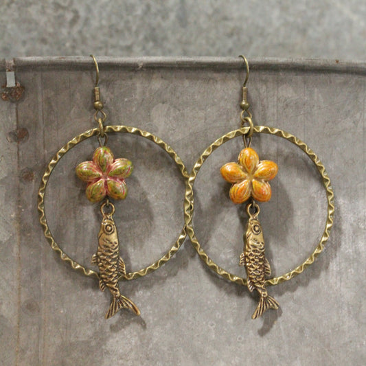 String Of Fish Dangle Earrings