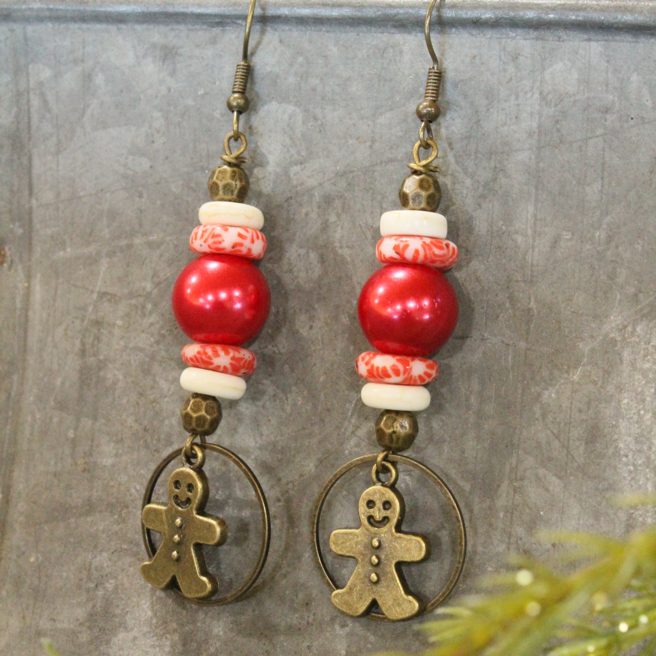 Gingerbread Candy Man Dangle Earrings