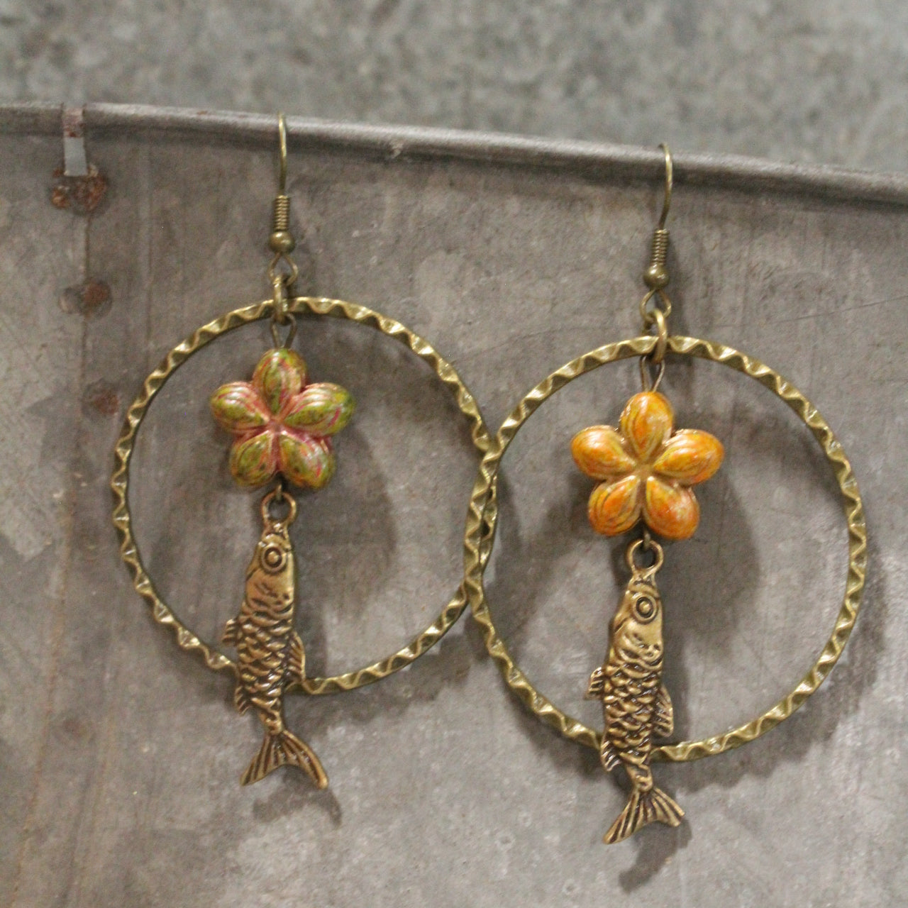 String Of Fish Dangle Earrings