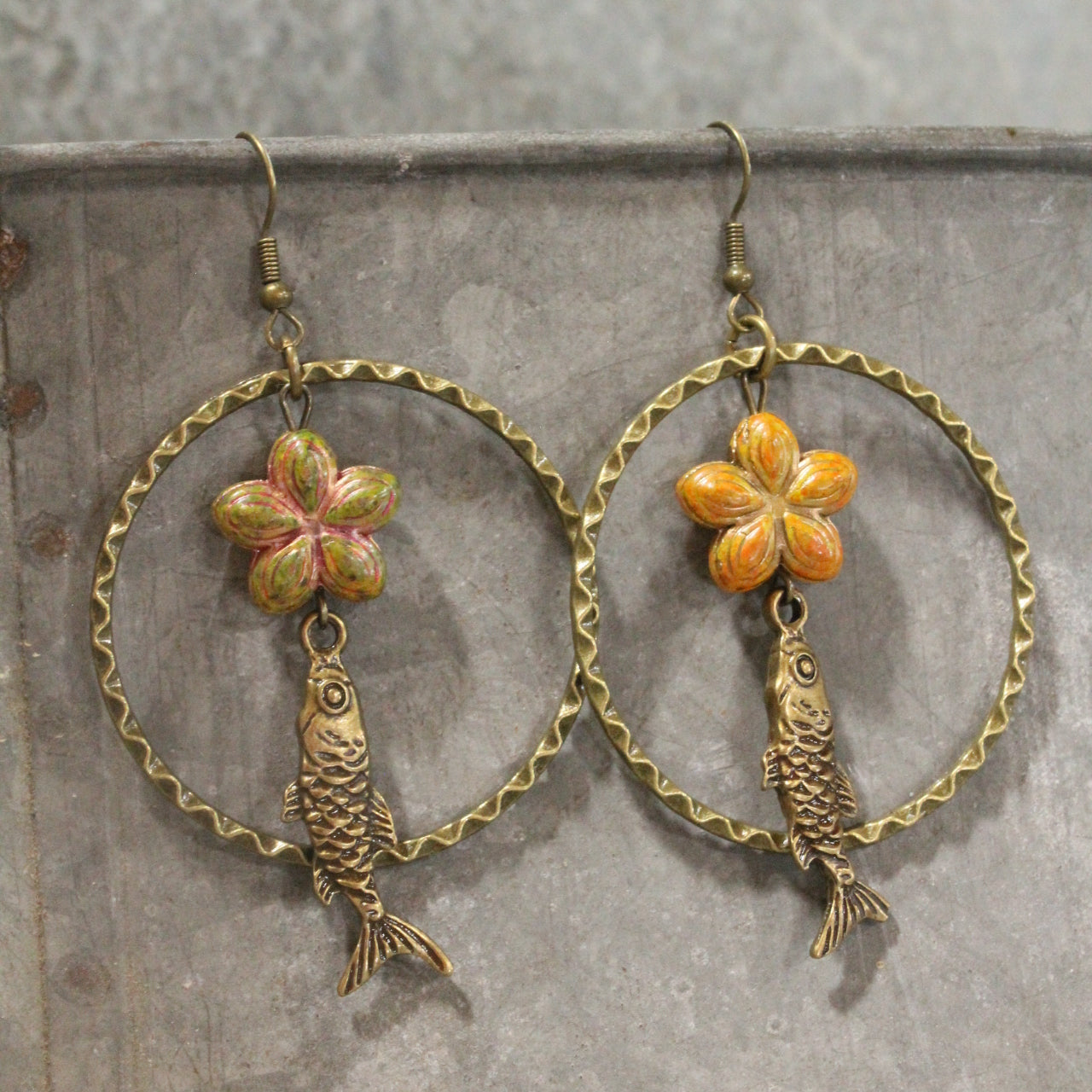 String Of Fish Dangle Earrings