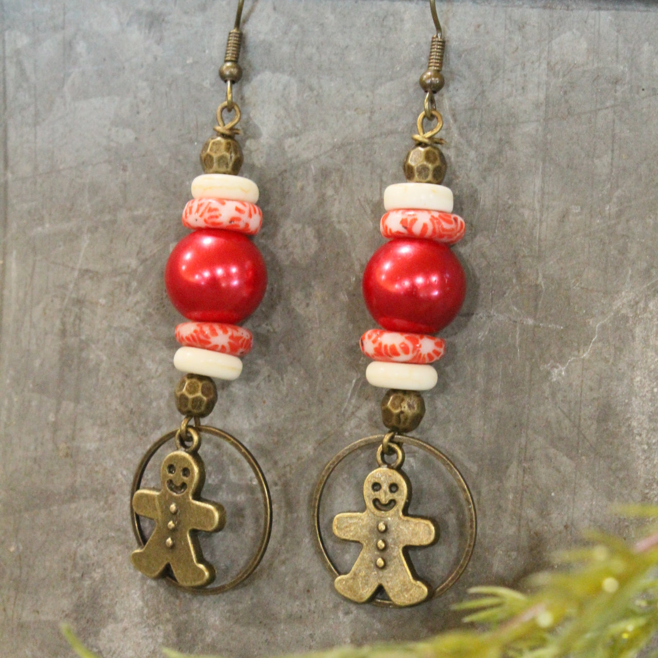 Gingerbread Candy Man Dangle Earrings