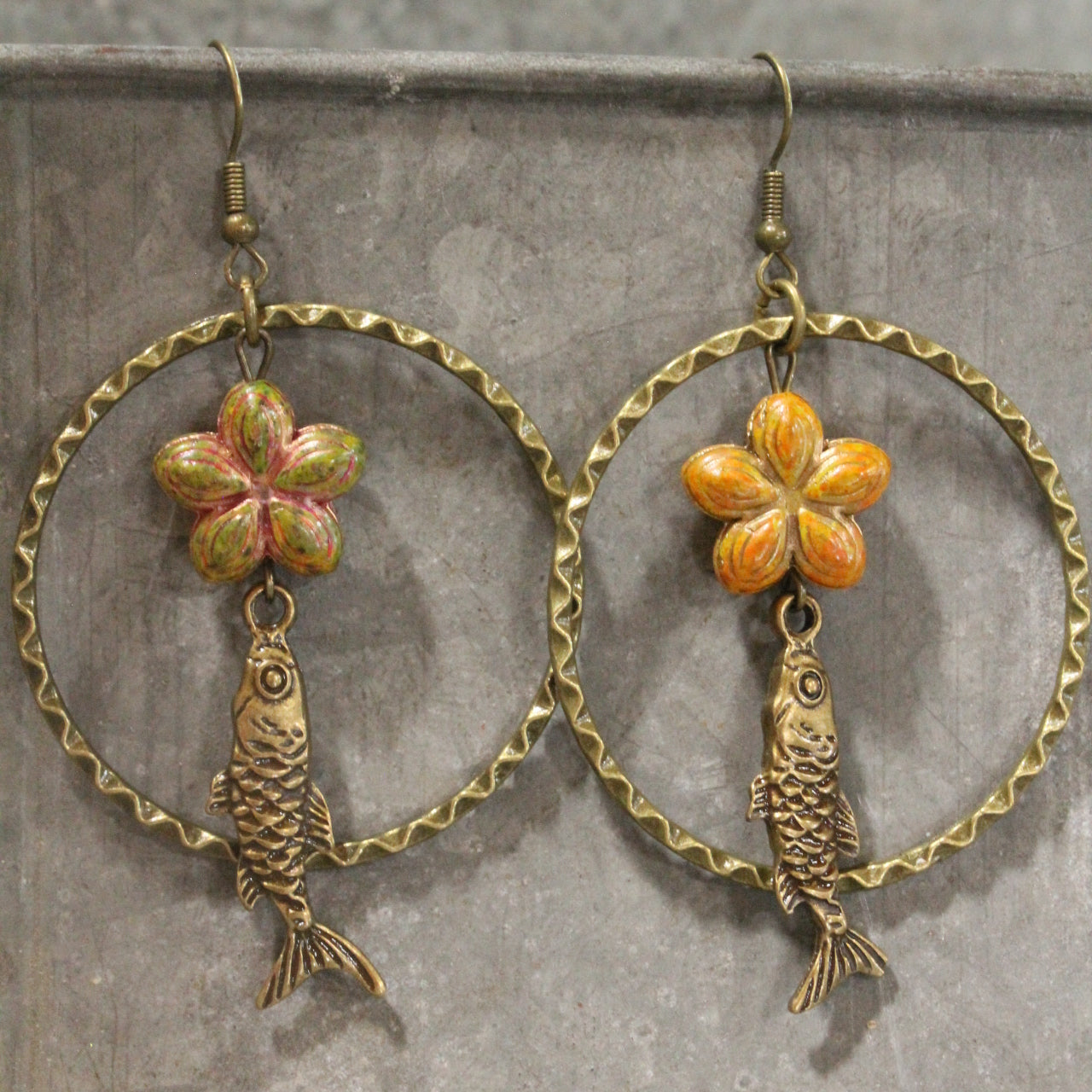 String Of Fish Dangle Earrings