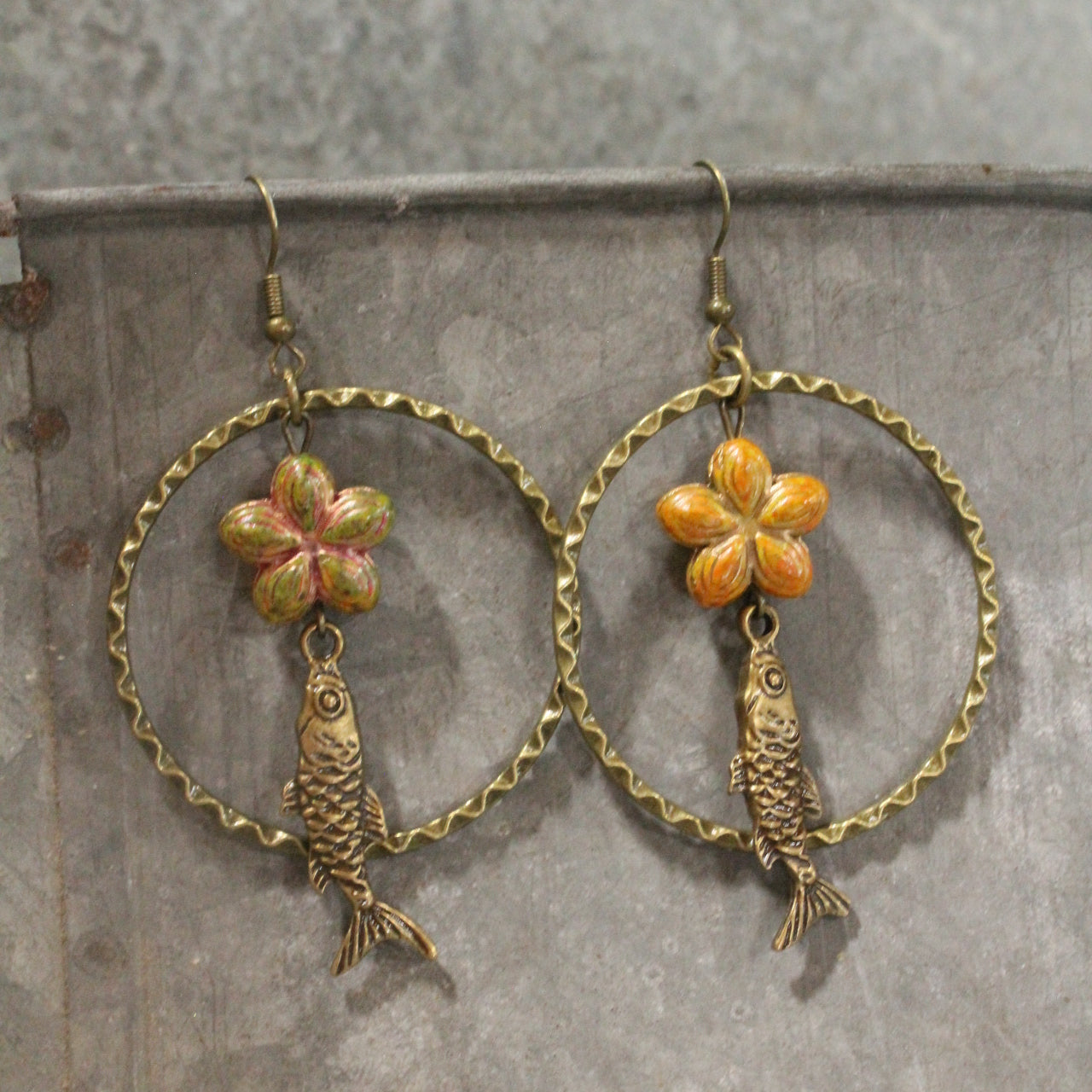 String Of Fish Dangle Earrings