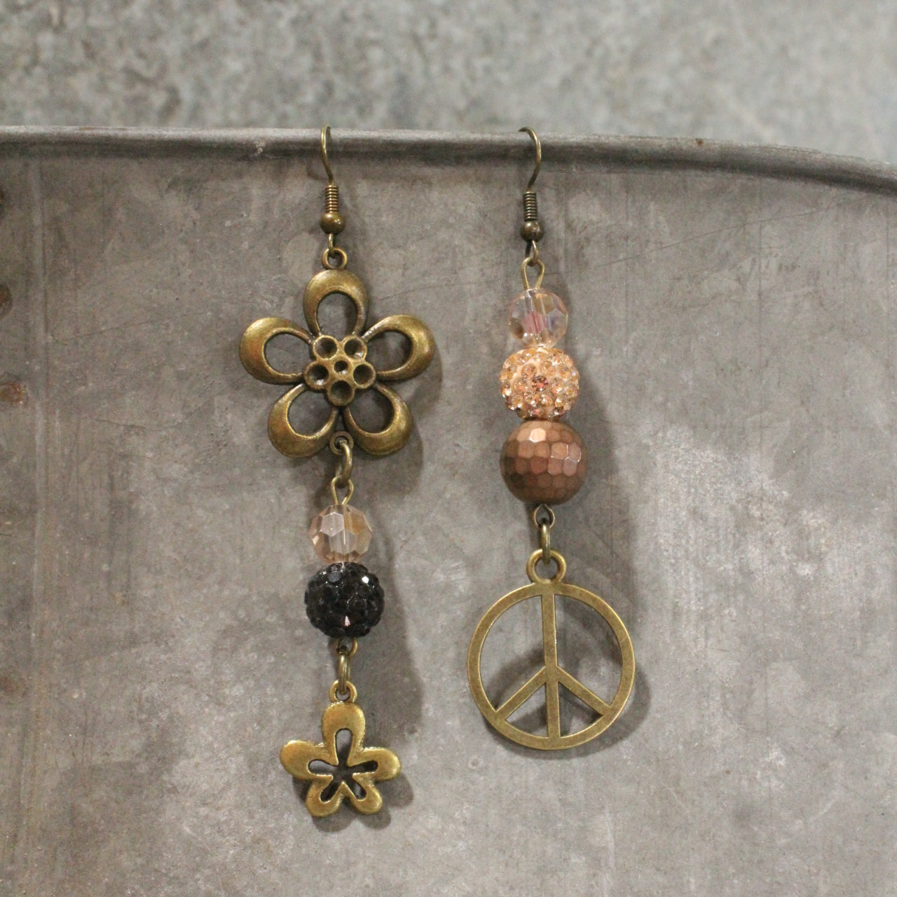 Peace & Flowers Leopard Dangle Earrings