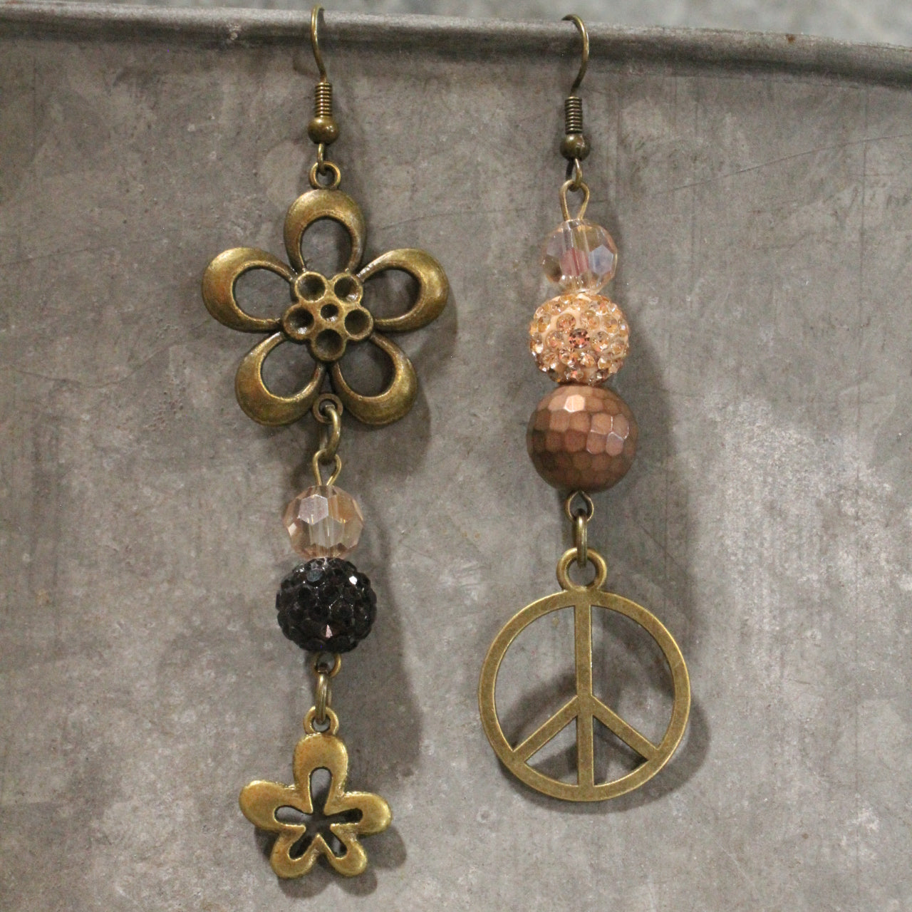 Peace & Flowers Leopard Dangle Earrings