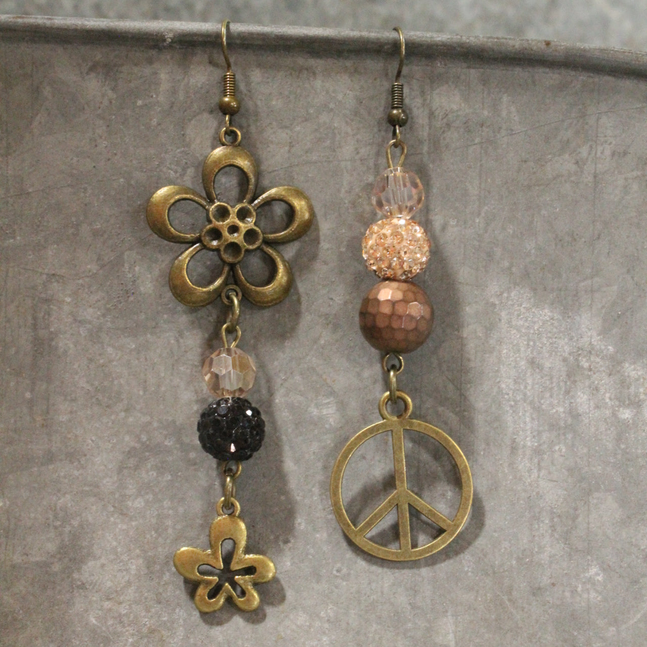 Peace & Flowers Leopard Dangle Earrings