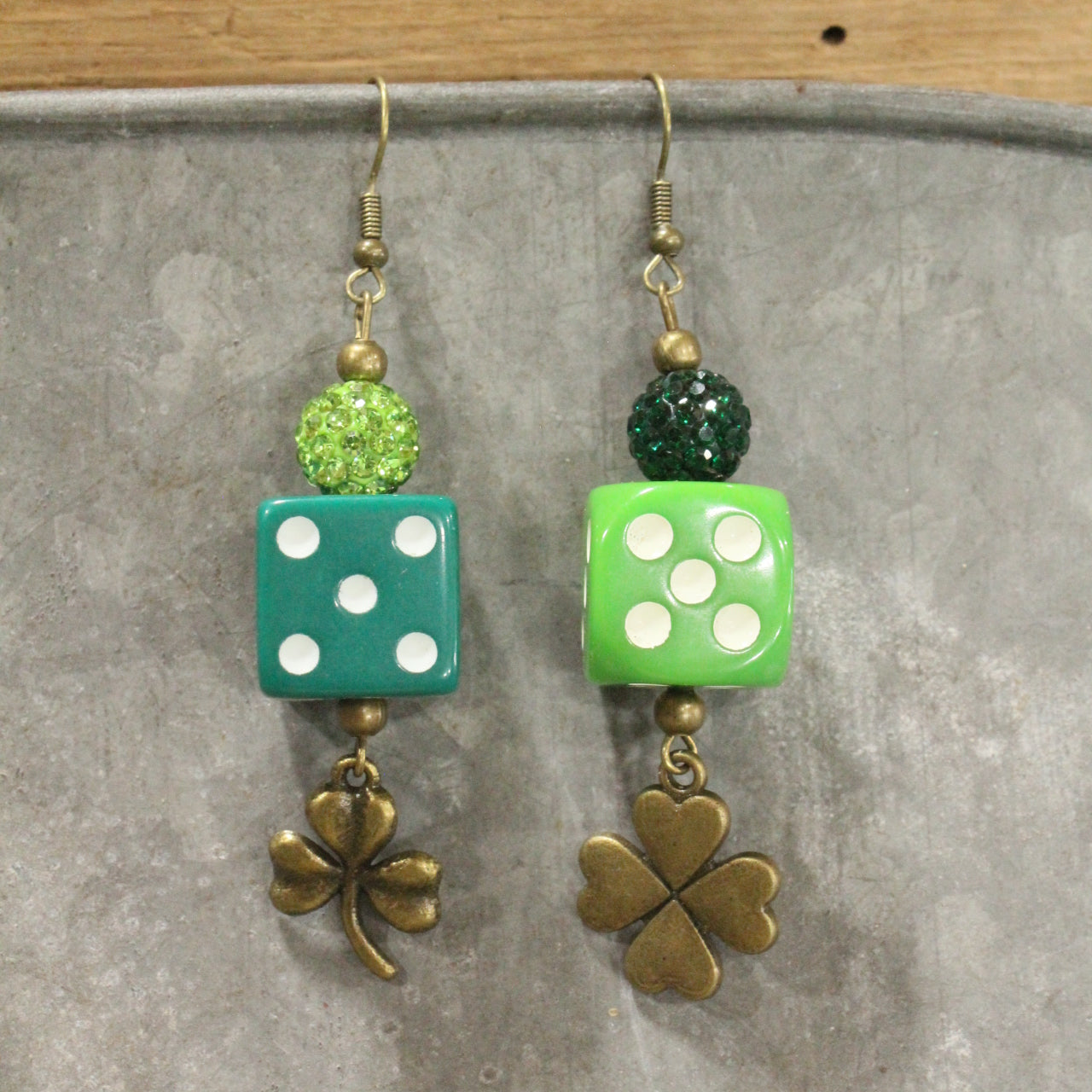 Lucky 7's Shamrock Dangle Earrings
