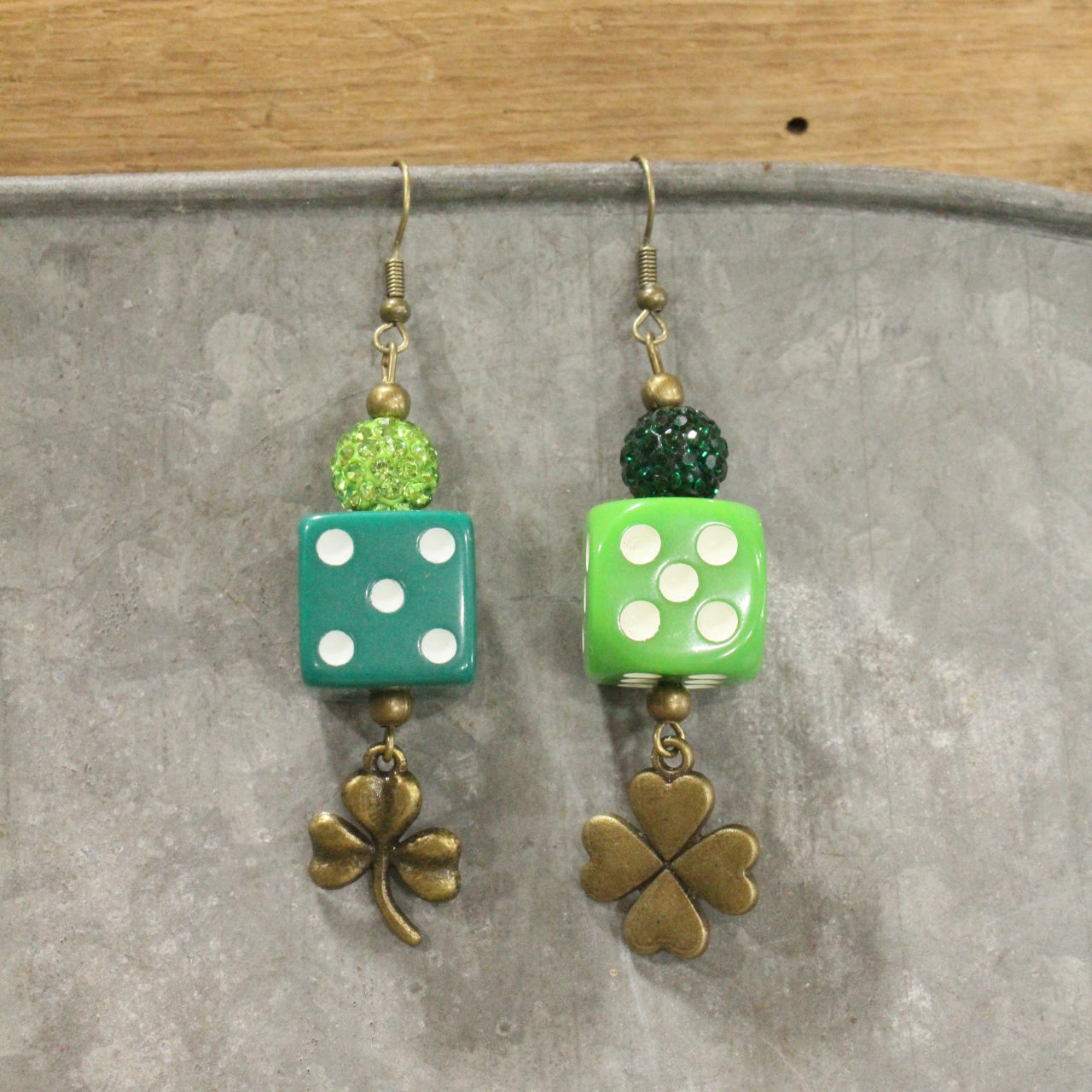 Lucky 7's Shamrock Dangle Earrings