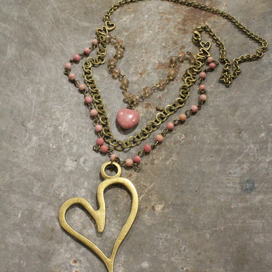 Layers Of Love Big Heart Blush Necklace