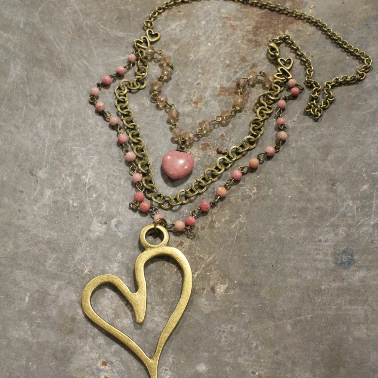 Layers Of Love Big Heart Blush Necklace