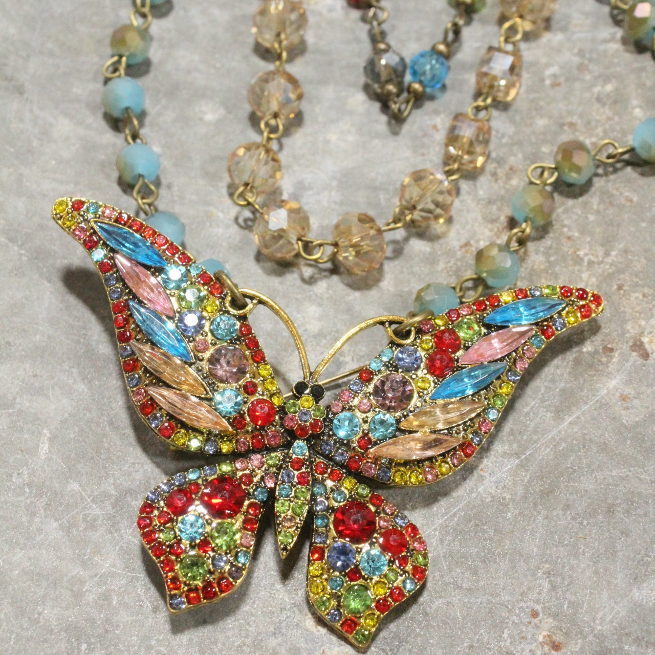 Just Dance Multi Butterfly Layered Necklace