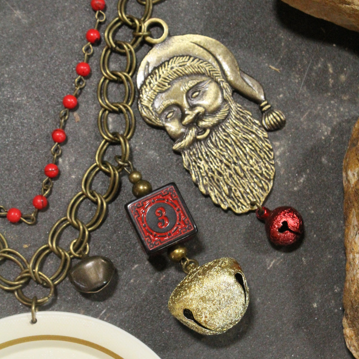 Vintage Coca Cola Christmas Charm'd Necklace