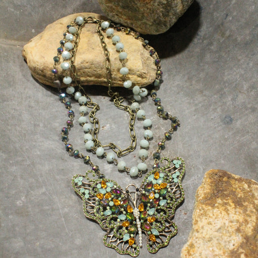Feeling Free Butterfly Layered Necklace
