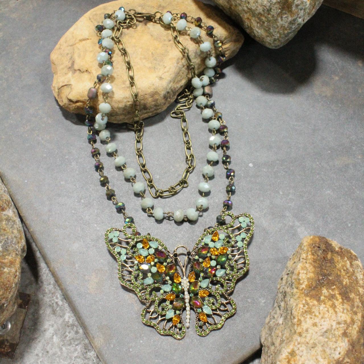 Feeling Free Butterfly Layered Necklace