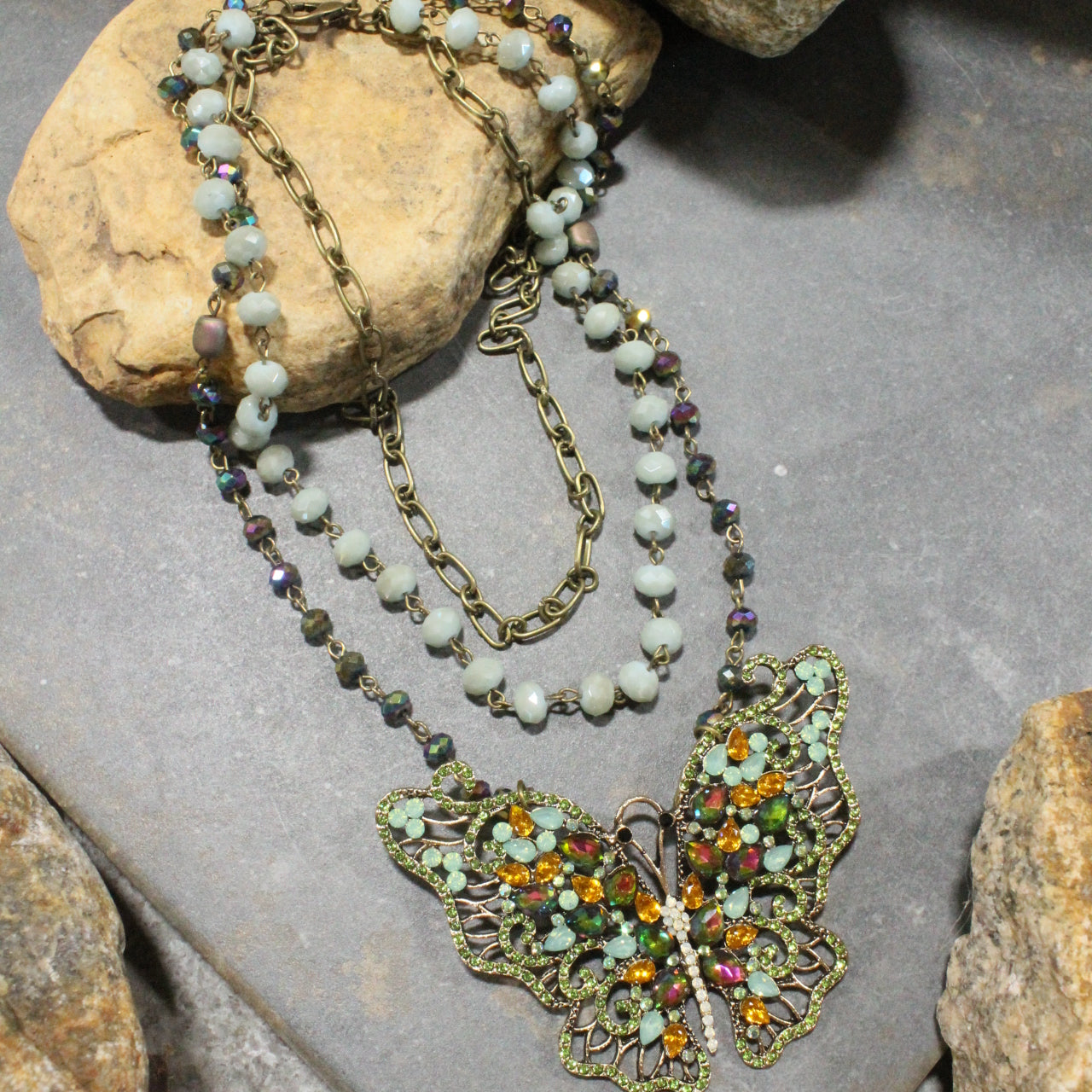 Feeling Free Butterfly Layered Necklace