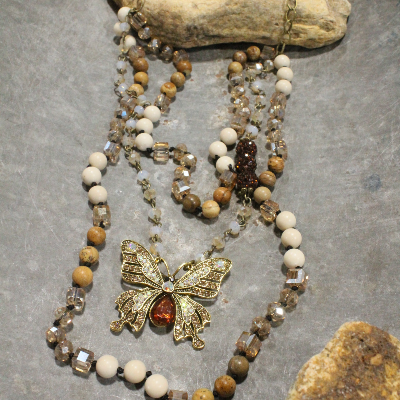 Cascading Butterfly Layered Necklace