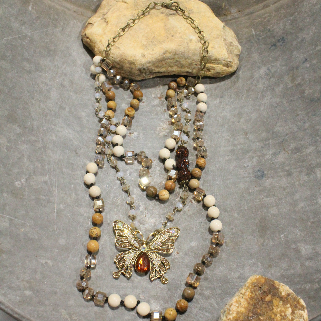 Cascading Butterfly Layered Necklace