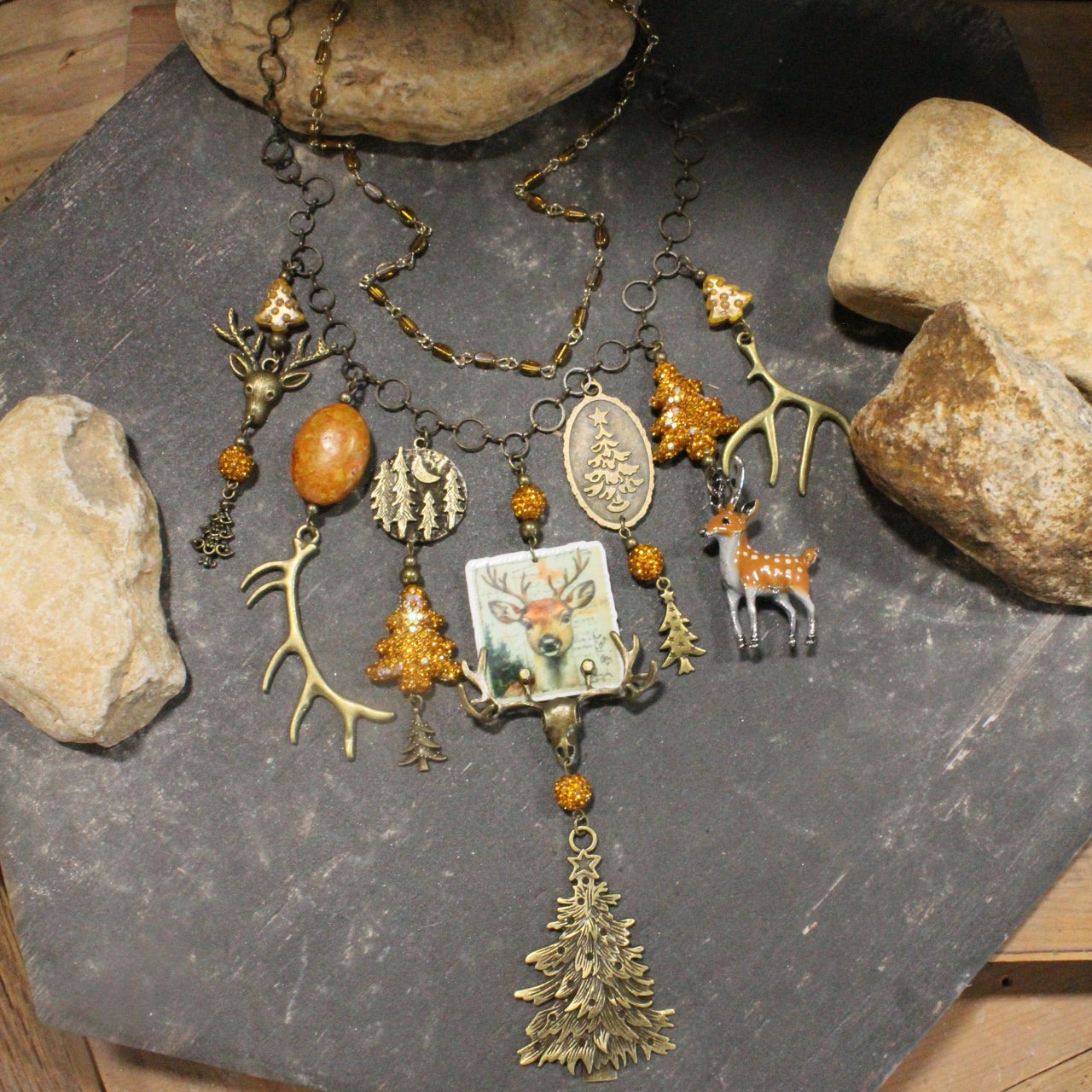 Golden Glow In The Meadow Charm'd Necklace