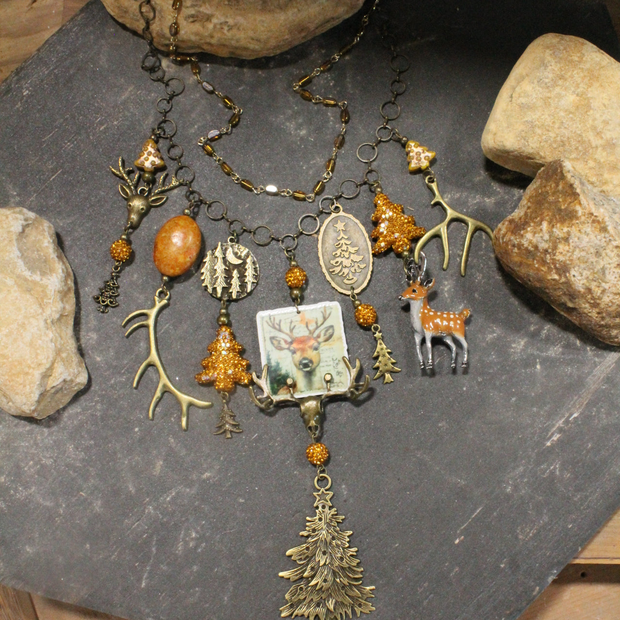 Golden Glow In The Meadow Charm'd Necklace