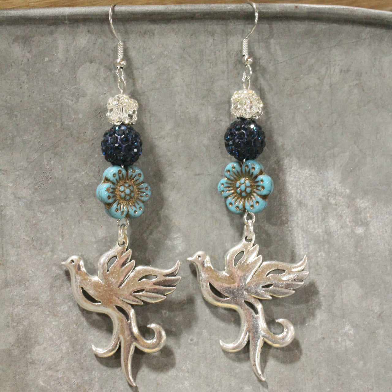 Gracefully Soaring Turquoise Bird Dangle Earrings