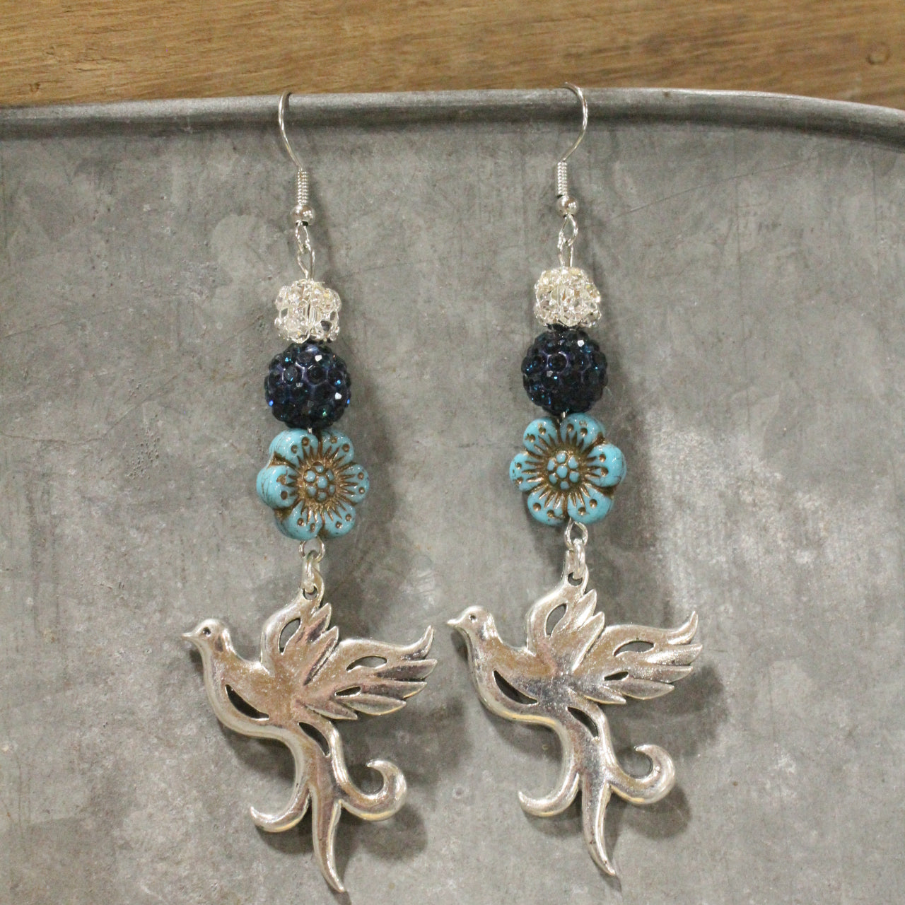Gracefully Soaring Turquoise Bird Dangle Earrings