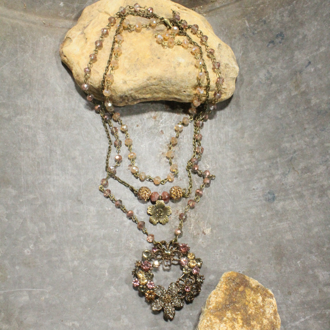 Ready For Blooms Blush Layered Necklace