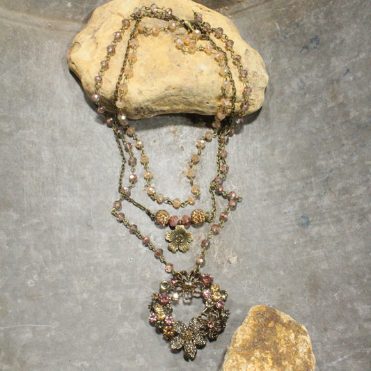 Ready For Blooms Blush Layered Necklace