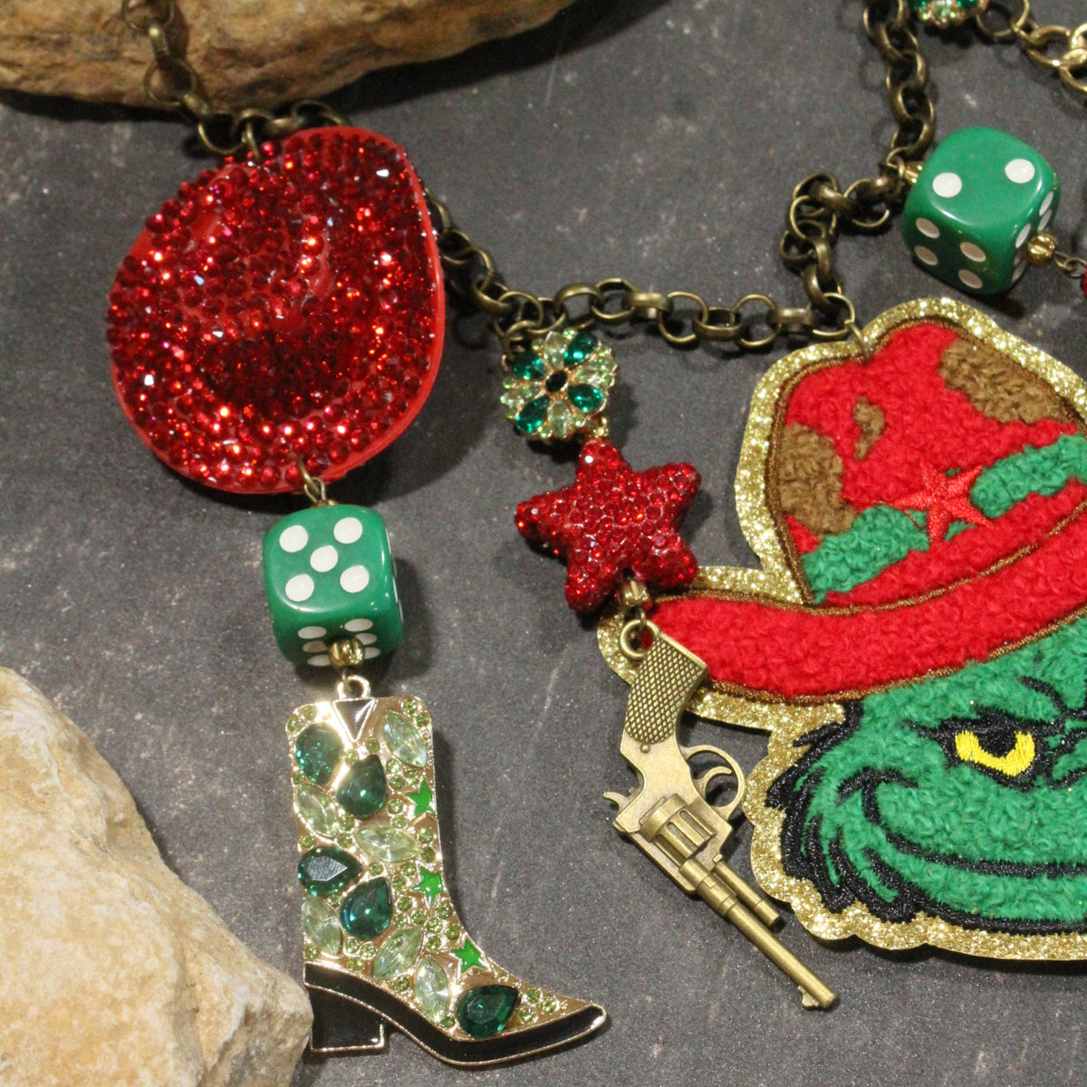 Grinch The New Sheriff In Town Charm'd Necklace