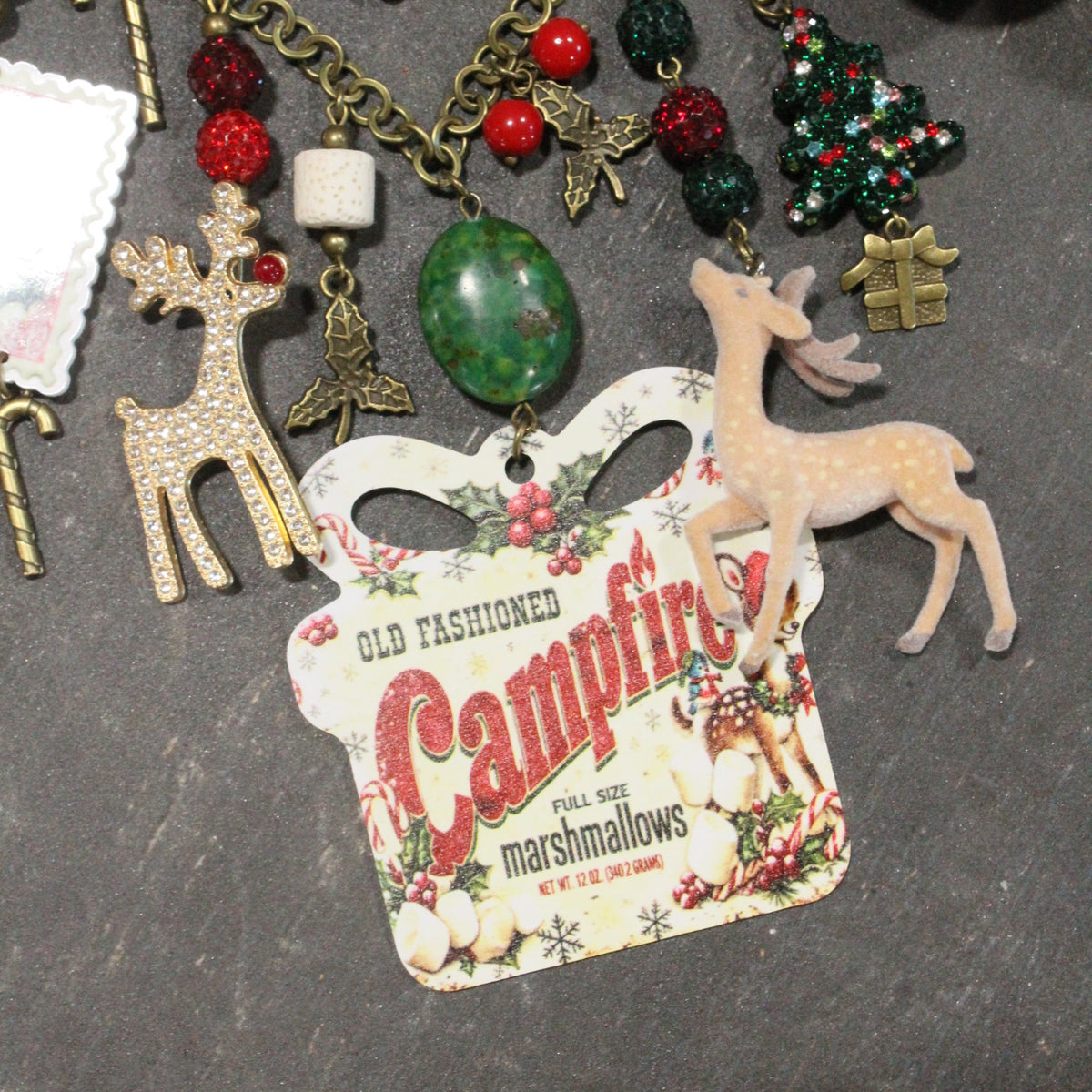 Old Fashioned Campfire Christmas Charm'd Necklace
