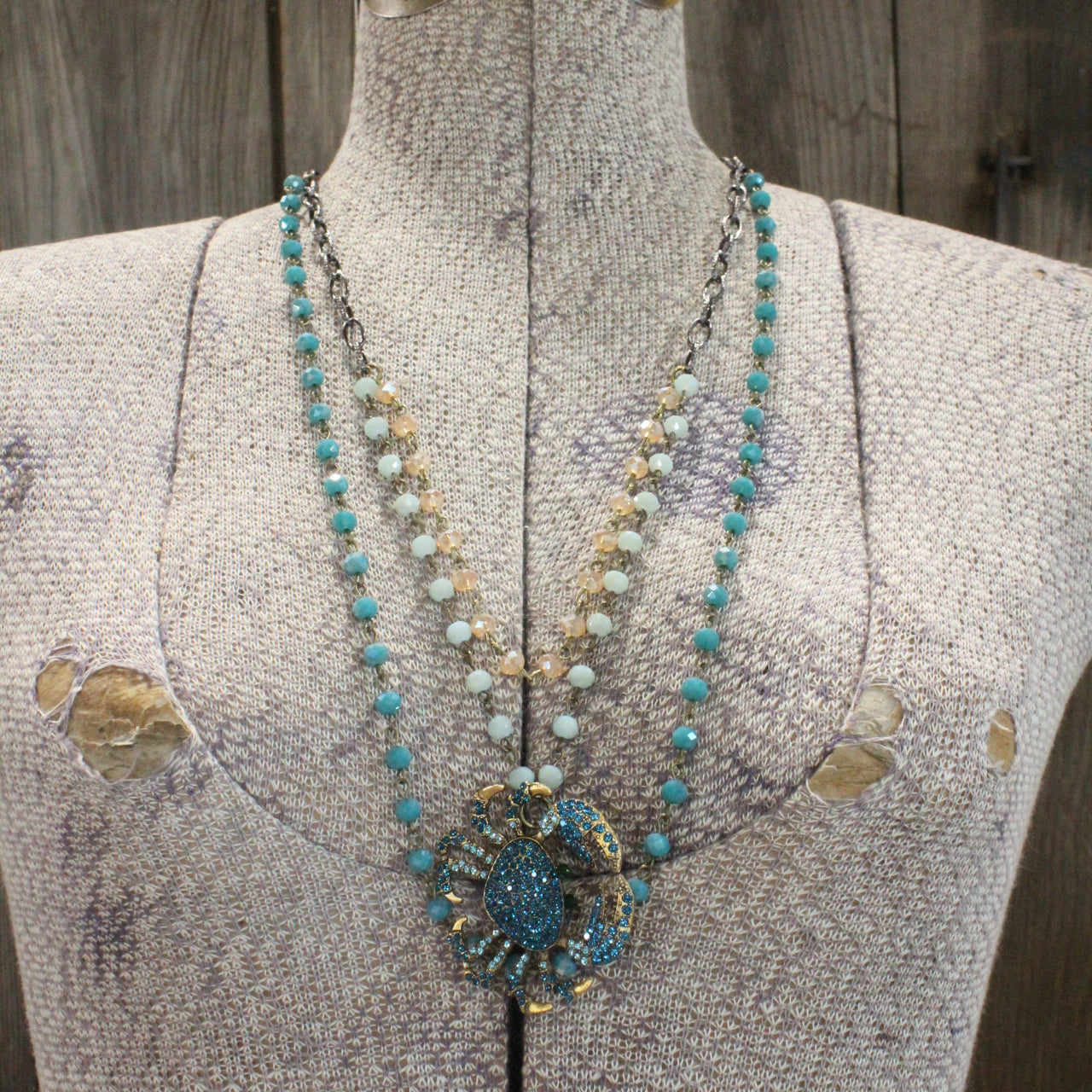 The Crab Crawl Blue Layered Necklace