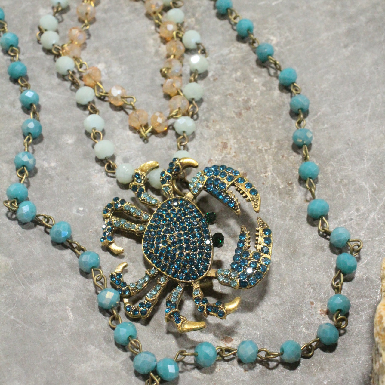 The Crab Crawl Blue Layered Necklace