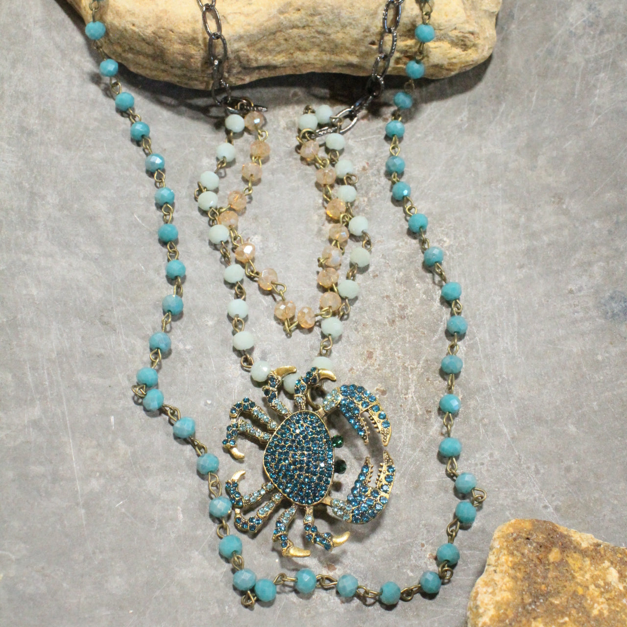 The Crab Crawl Blue Layered Necklace
